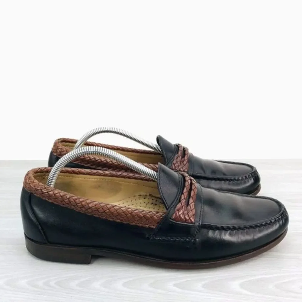 Allen Edmonds Newcomb Made in USA Black Leather Penny Loafer Shoes Mens Size 11C